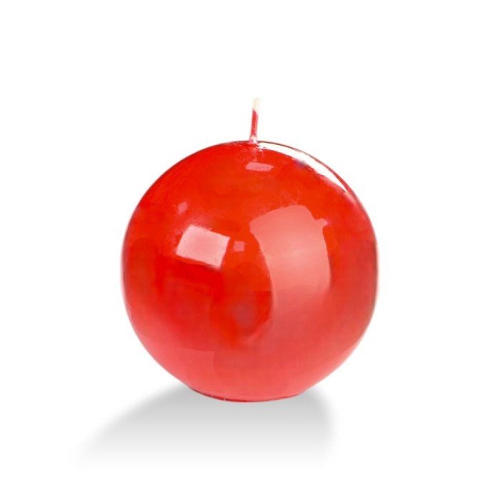 CANDELA SFERA D10 ROSSO LACCATO